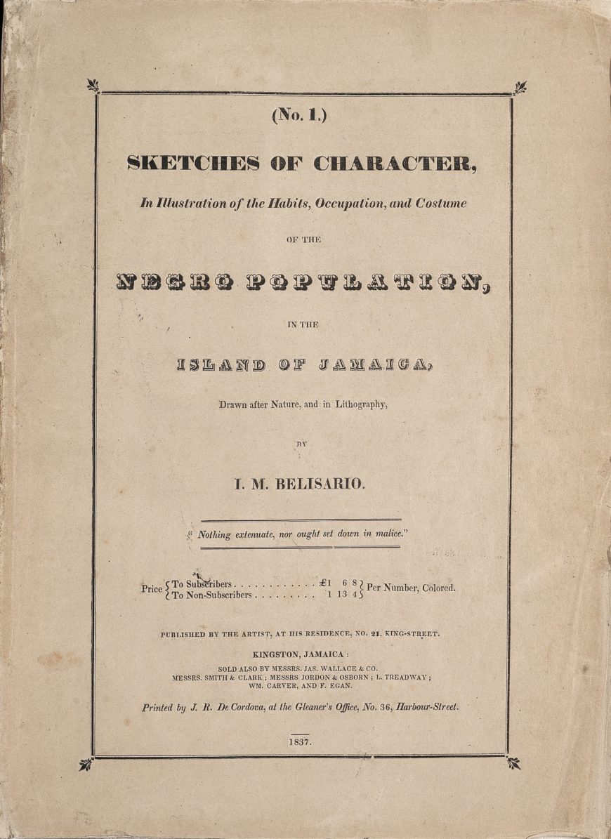 Image of No. 1, Sketches of Character, In Illustration of the Habits, Occupations, and Costume of the Negro Population in the Island of Jamaica, 1837–38